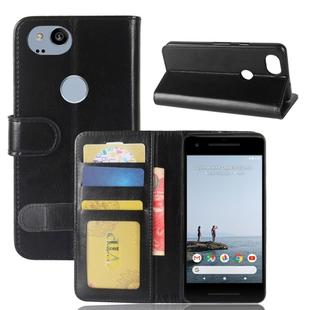 For Google Pixel 2 Crazy Horse Texture Horizontal Flip Leather Case with Holder & Card Slots & Wallet & Photo Frame (Black)