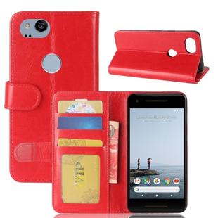For Google Pixel 2 Crazy Horse Texture Horizontal Flip Leather Case with Holder & Card Slots & Wallet & Photo Frame (Red)