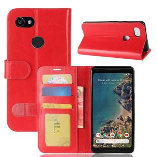 For Google Pixel 2 XL Crazy Horse Texture Horizontal Flip Leather Case with Holder & Card Slots & Wallet & Photo Frame (Red)