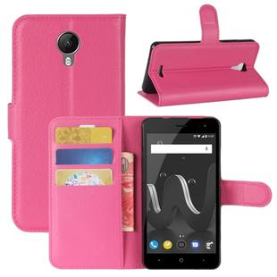 For Wiko Jerry 2 Litchi Texture Horizontal Flip Leather Case with Holder & Card Slots & Wallet (Magenta)