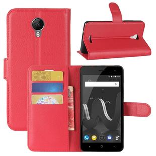 For Wiko Jerry 2 Litchi Texture Horizontal Flip Leather Case with Holder & Card Slots & Wallet (Red)