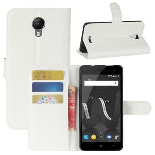 For Wiko Jerry 2 Litchi Texture Horizontal Flip Leather Case with Holder & Card Slots & Wallet (White)