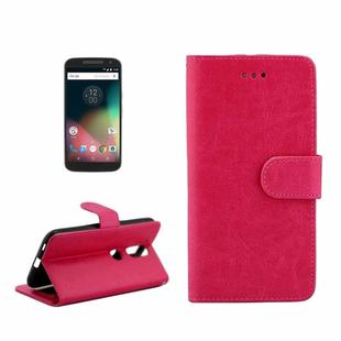 For Motorola Moto G (4rd gen) Crazy Horse Texture Horizontal Flip Magnetic Snap Leather Case with Adjustable Holder & Card Slots & Photo Frame & Wallet(Magenta)