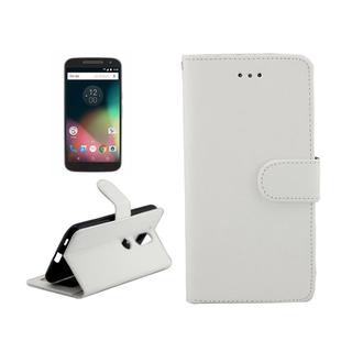 For Motorola Moto G (4rd gen) Crazy Horse Texture Horizontal Flip Magnetic Snap Leather Case with Adjustable Holder & Card Slots & Photo Frame & Wallet(White)