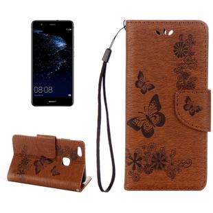 For Huawei  P10 Lite Butterflies Embossing Horizontal Flip Leather Case with Holder & Card Slots & Wallet & Lanyard (Brown)