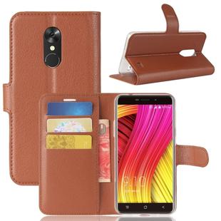 Blackview for A10 (MPH1904) Litchi Texture Horizontal Flip Leather Case with Holder & Card Slots & Wallet(Brown)