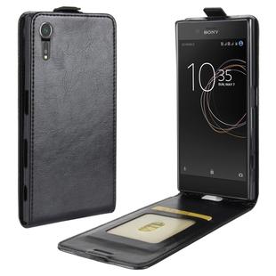 For Sony Xperia XZs / XZ Crazy Horse Texture Vertical Flip Leather Case with Card Slot & Photo Frame(Black)