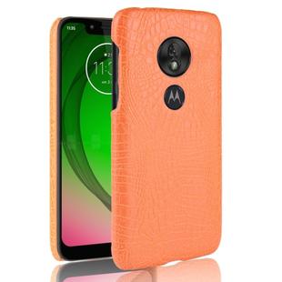 Shockproof Crocodile Texture PC + PU Case for Motorola Moto G7 Play (Yellow)