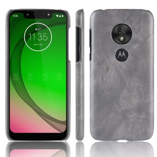 Shockproof Litchi Texture PC + PU Case for Motorola Moto G7 Play (Grey)