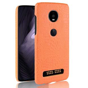 Shockproof Crocodile Texture PC + PU Case for Motorola Moto Z4 Play (Yellow)