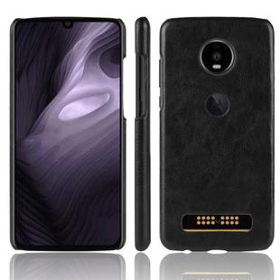 Shockproof Litchi Texture PC + PU Case for Motorola Moto Z4 Play (Black)