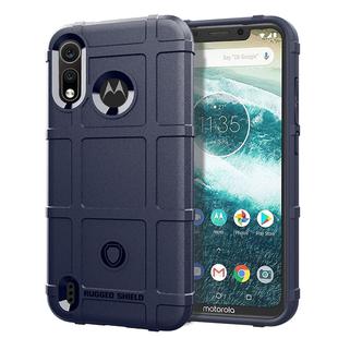 Shockproof Protector Cover Full Coverage Silicone Case for Motorola Moto P40 Play (Blue)