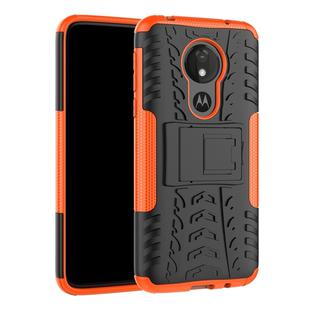 Tire Texture TPU+PC Shockproof Case for Motorola Moto G7 Power, with Holder (Orange)