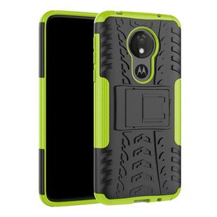 Tire Texture TPU+PC Shockproof Case for Motorola Moto G7 Power, with Holder (Green)