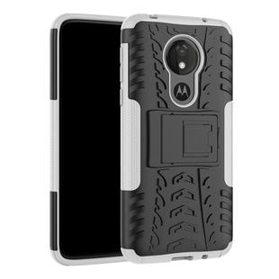 Tire Texture TPU+PC Shockproof Case for Motorola Moto G7 Power, with Holder (White)
