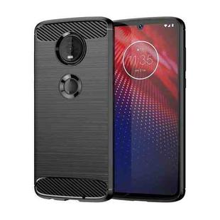 Brushed Texture Carbon Fiber TPU Case for Motorola Moto Z4 Play (Black)