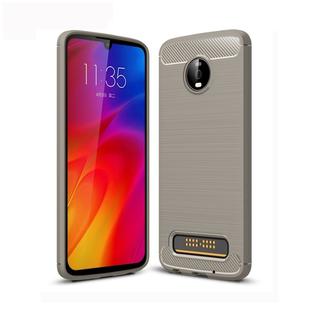 Brushed Texture Carbon Fiber TPU Case for Motorola Moto Z4 Play (Grey)