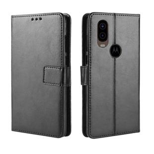 Crazy Horse Texture Horizontal Flip Leather Case for Motorola P40, with Holder & Card Slots & Wallet & Lanyard (Black)