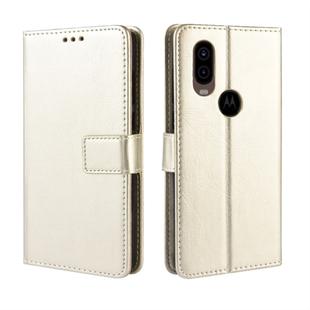 Crazy Horse Texture Horizontal Flip Leather Case for Motorola P40, with Holder & Card Slots & Wallet & Lanyard (Gold)