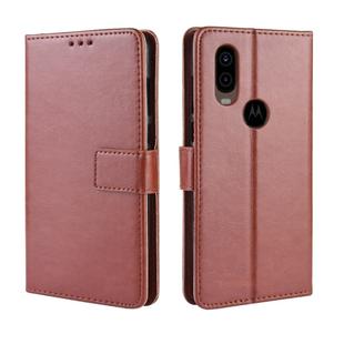 Crazy Horse Texture Horizontal Flip Leather Case for Motorola P40, with Holder & Card Slots & Wallet & Lanyard (Brown)