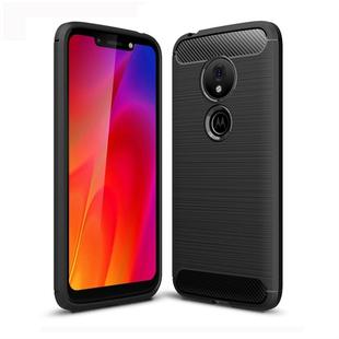 Brushed Texture Carbon Fiber TPU Case for Motorola Moto G7 Play EU Version(Black)