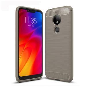 Brushed Texture Carbon Fiber TPU Case for Motorola Moto G7 Power EU Version(Grey)