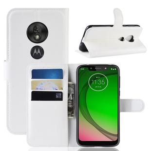 Litchi Texture Horizontal Flip Leather Case for MOTO G7 Play, with Wallet & Holder & Card Slots (White)