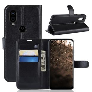 Litchi Texture Horizontal Flip Leather Case for MOTO P40, with Wallet & Holder & Card Slots (Black)