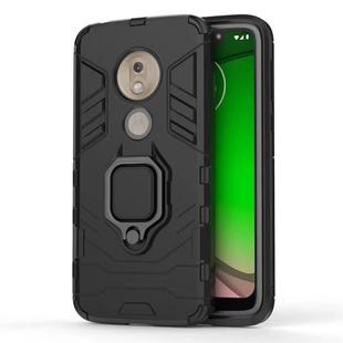 PC + TPU Shockproof Protective Case for Motorola Moto G7 Play, with Magnetic Ring Holder (Black)