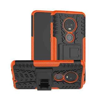 Tire Texture TPU+PC Shockproof Case for Motorola G7, with Holder (Orange)