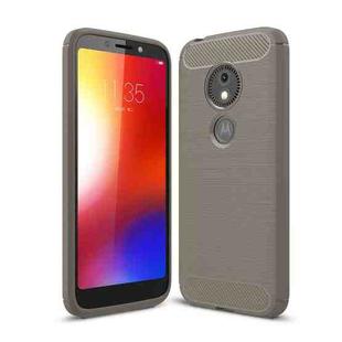 For Motorola Moto E5 Play Brushed Texture Carbon Fiber Shockproof TPU Protective Back Case (Grey)
