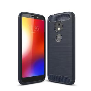 Brushed Texture Carbon Fiber Soft TPU Case for Motorola Moto E5 Play Go(Navy Blue)