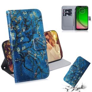 Apricot Flower Pattern Coloured Drawing Horizontal Flip Leather Case for Motorola Moto G7 Play, with Holder & Card Slots & Wallet