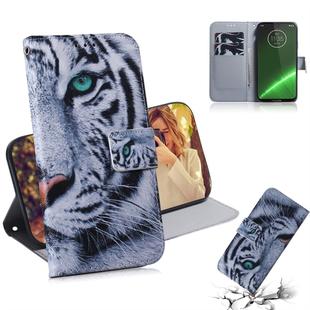 Tiger Pattern Coloured Drawing Horizontal Flip Leather Case for Motorola Moto G7 / Moto G7 Plus, with Holder & Card Slots & Wallet