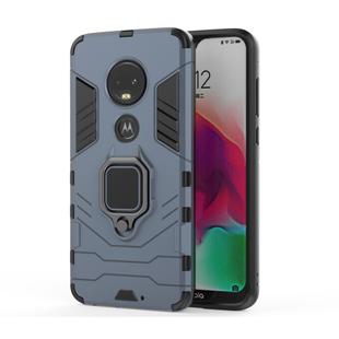 PC + TPU Shockproof Protective Case for Motorola Moto G7, with Magnetic Ring Holder (Navy Blue)