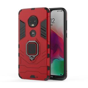 PC + TPU Shockproof Protective Case for Motorola Moto G7, with Magnetic Ring Holder (Red)