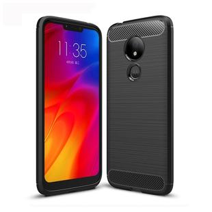 Brushed Texture Carbon Fiber TPU Case for Motorola Moto G7 Power US Version (Black)