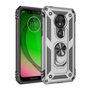 Armor Shockproof TPU + PC Protective Case for Motorola Moto G7 Play, with 360 Degree Rotation Holder (Silver)