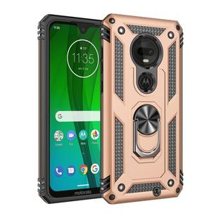 Armor Shockproof TPU + PC Protective Case for Motorola Moto G7, with 360 Degree Rotation Holder (Gold)