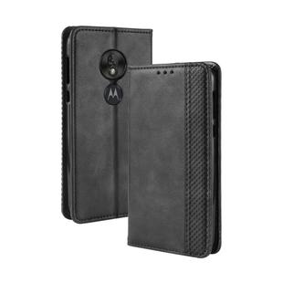 Magnetic Buckle Retro Texture Horizontal Flip Leather Case for Motorola Moto G7 Play (EU Version), with Holder & Card Slots & Wallet (Black)