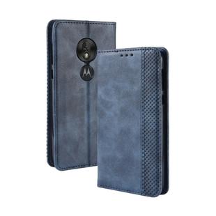 Magnetic Buckle Retro Texture Horizontal Flip Leather Case for Motorola Moto G7 Play (EU Version), with Holder & Card Slots & Wallet (Blue)