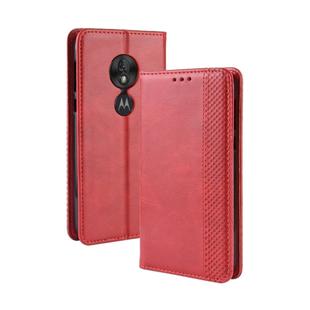Magnetic Buckle Retro Texture Horizontal Flip Leather Case for Motorola Moto G7 Play (EU Version), with Holder & Card Slots & Wallet (Red)