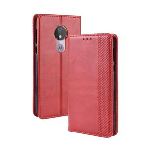 Magnetic Buckle Retro Texture Horizontal Flip Leather Case for Motorola Moto G7 Power (EU Version), with Holder & Card Slots & Wallet (Red)