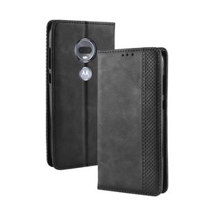 Magnetic Buckle Retro Texture Horizontal Flip Leather Case for Motorola Moto G7, with Holder & Card Slots & Wallet (Black)
