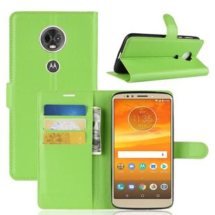 Litchi Texture Horizontal Flip Leather Case for Motorola Moto E5 Plus (Brazil / EU Version), with Wallet & Holder & Card Slots (Green)