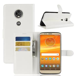 Litchi Texture Horizontal Flip Leather Case for Motorola Moto E5 Plus (Brazil / EU Version), with Wallet & Holder & Card Slots (White)