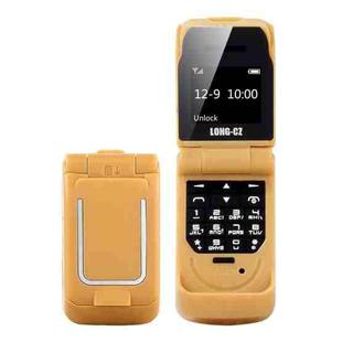 LONG-CZ J9 Mini Flip Style Mobile Phone, 0.66 inch, 18 Keys, Support Bluetooth, FM, SOS, Anti-lost, Magic Sound, Auto Answering, GSM, Single SIM(Gold)