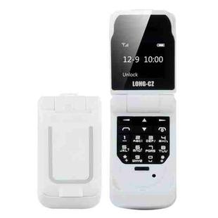 LONG-CZ J9 Mini Flip Style Mobile Phone, 0.66 inch, 18 Keys, Support Bluetooth, FM, SOS, Anti-lost, Magic Sound, Auto Answering, GSM, Single SIM(White)