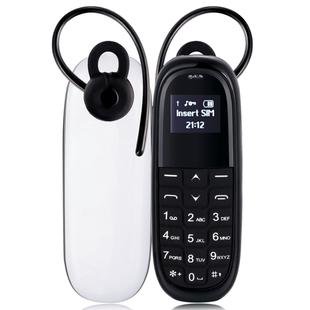 AIEK KK1 Mini Mobile Phone, English Keyboard, Hands Free Bluetooth Dialer Headphone, MTK6261DA, Anti-Lost, Single SIM, Network: 2G(Black White)