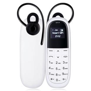 AIEK KK1 Mini Mobile Phone, English Keyboard, Hands Free Bluetooth Dialer Headphone, MTK6261DA, Anti-Lost, Single SIM, Network: 2G(White)